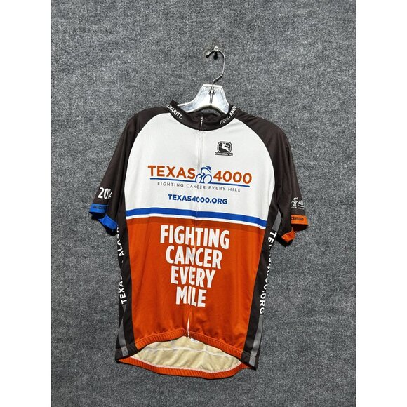 Giordana Cycling Jersey Mens Large Orange Zip Short Sleeve Pockets Texas 4000 - Picture 4 of 7